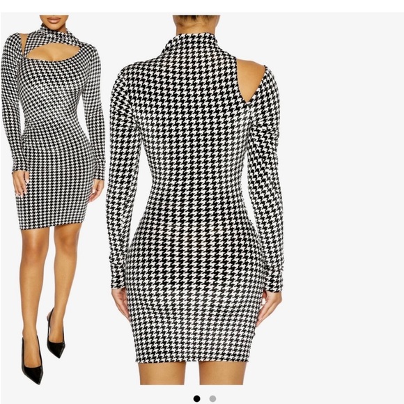 Houndstooth Naked Wardrobe Dress - Picture 4 of 6